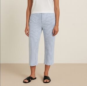 Carolina Belle Seersucker Capris Teal White 16W